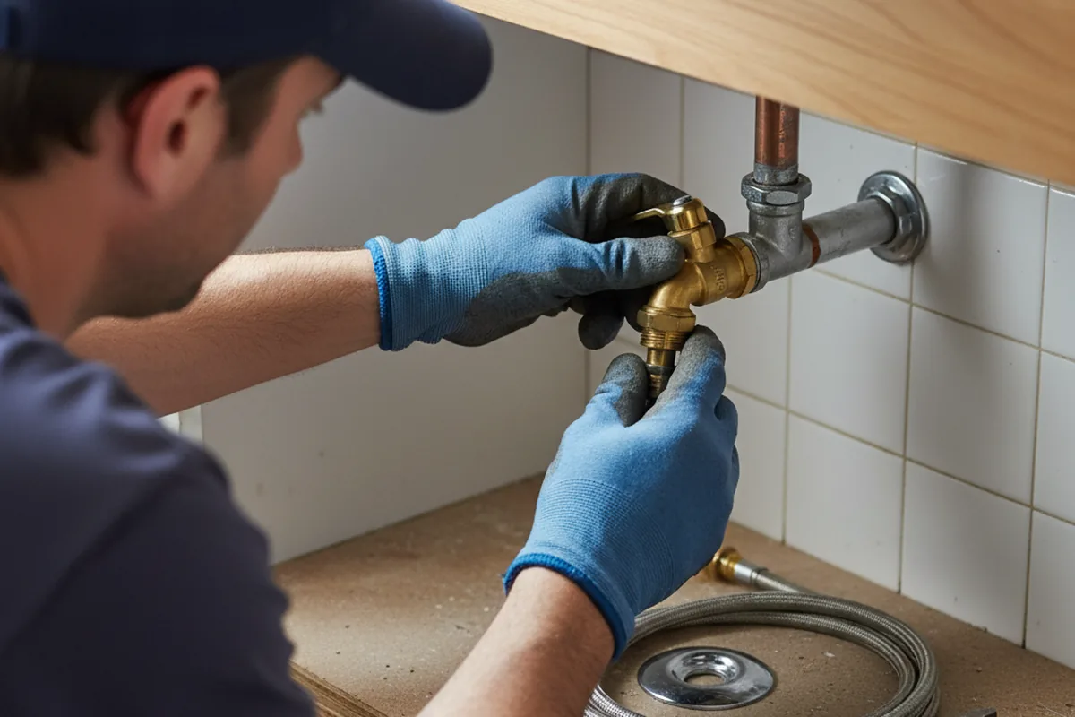Shutoff valve and fitting work during Faucet and Fixture Repair in State Road